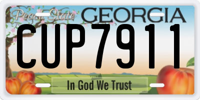 GA license plate CUP7911