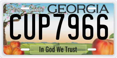 GA license plate CUP7966