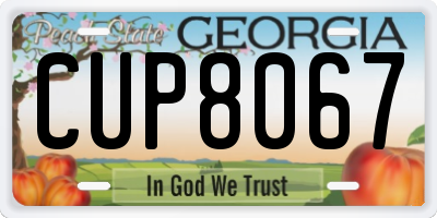 GA license plate CUP8067