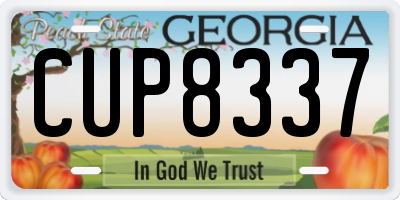 GA license plate CUP8337
