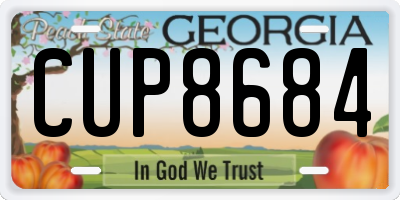 GA license plate CUP8684