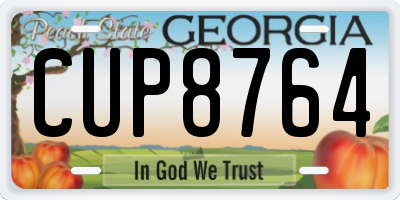 GA license plate CUP8764