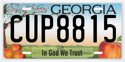 GA license plate CUP8815