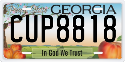 GA license plate CUP8818