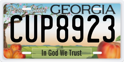 GA license plate CUP8923