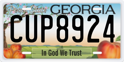GA license plate CUP8924