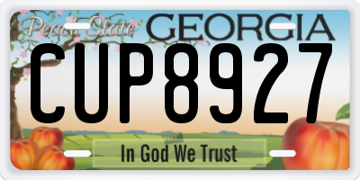 GA license plate CUP8927