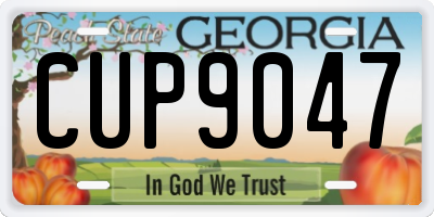 GA license plate CUP9047