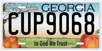 GA license plate CUP9068