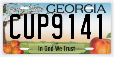 GA license plate CUP9141