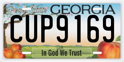 GA license plate CUP9169