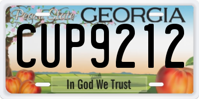 GA license plate CUP9212