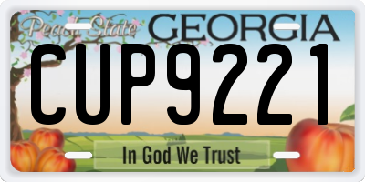 GA license plate CUP9221