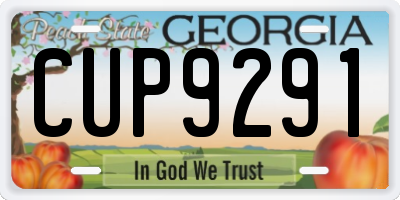 GA license plate CUP9291