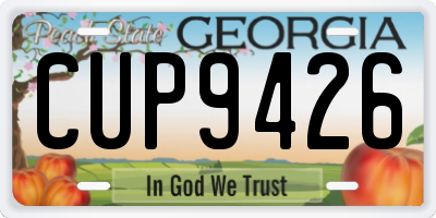 GA license plate CUP9426
