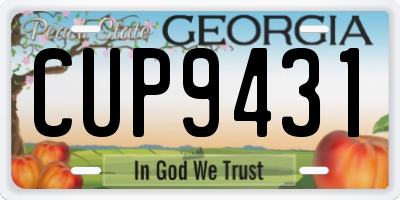 GA license plate CUP9431