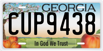 GA license plate CUP9438