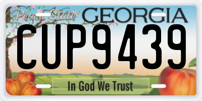 GA license plate CUP9439