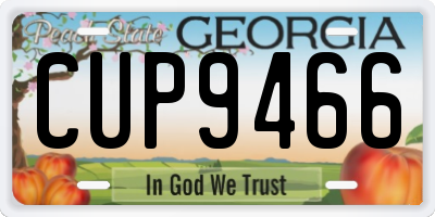 GA license plate CUP9466