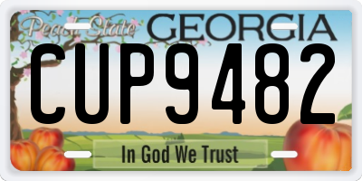 GA license plate CUP9482
