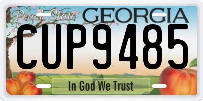 GA license plate CUP9485