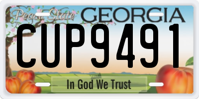 GA license plate CUP9491