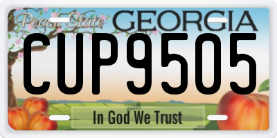 GA license plate CUP9505
