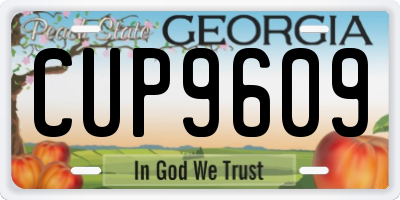 GA license plate CUP9609