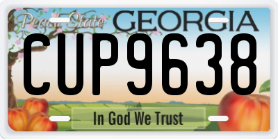 GA license plate CUP9638