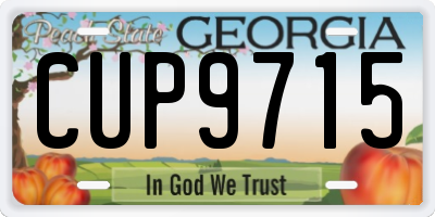 GA license plate CUP9715