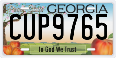 GA license plate CUP9765