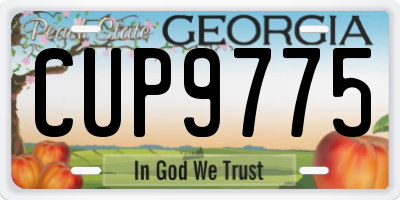 GA license plate CUP9775