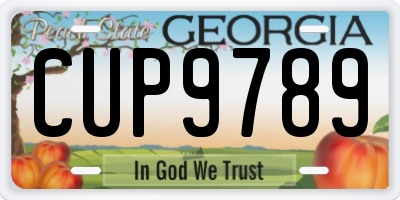 GA license plate CUP9789