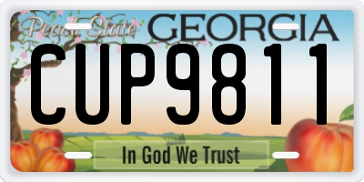 GA license plate CUP9811