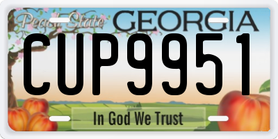 GA license plate CUP9951