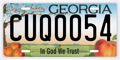 GA license plate CUQ0054