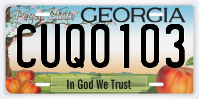 GA license plate CUQ0103