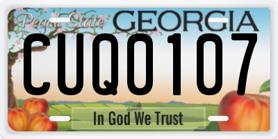 GA license plate CUQ0107