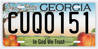 GA license plate CUQ0151