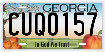 GA license plate CUQ0157