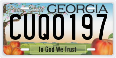 GA license plate CUQ0197
