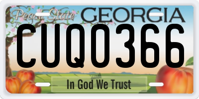 GA license plate CUQ0366