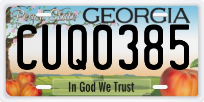 GA license plate CUQ0385