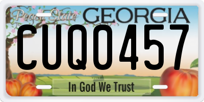 GA license plate CUQ0457