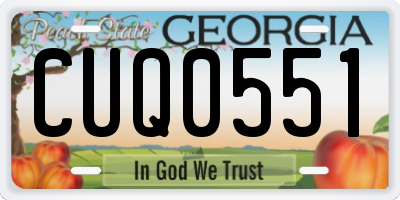 GA license plate CUQ0551