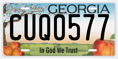 GA license plate CUQ0577