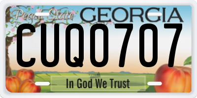 GA license plate CUQ0707