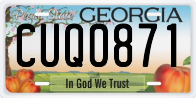 GA license plate CUQ0871