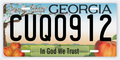 GA license plate CUQ0912
