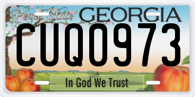 GA license plate CUQ0973